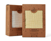 Muslin Bath Towel (6-layered) | Set of 2 (Yellow & White)